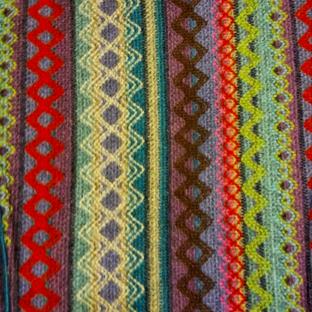 Multi colored vest with faux fur